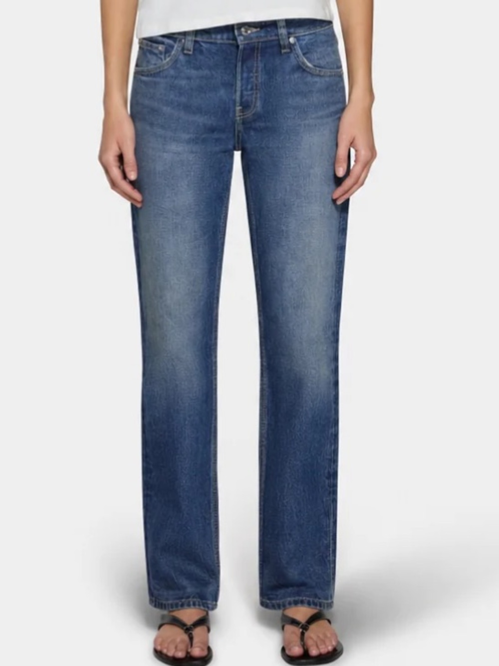 EB Denim Women's Straight Leg Size 28 Washed Blue Jeans